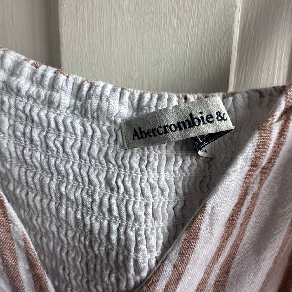 Abercrombie & Fitch Linen-Blend Striped Maxi Dress – Size Large - Picture 7 of 8